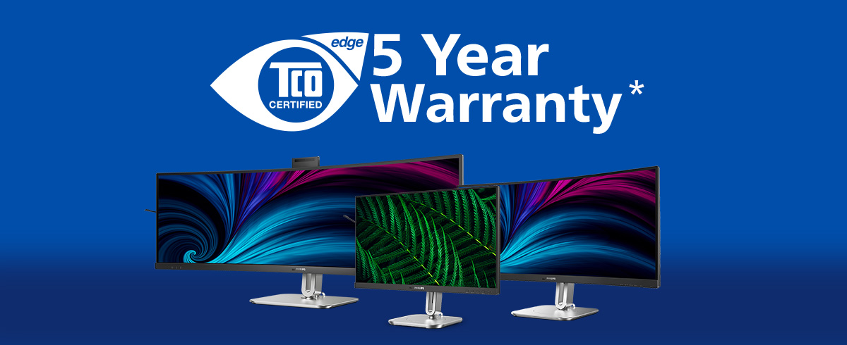 TCO certified Philips monitors and five years warranty