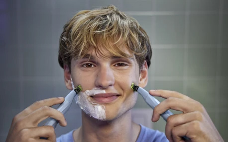 Electric shaver use with shaving cream 