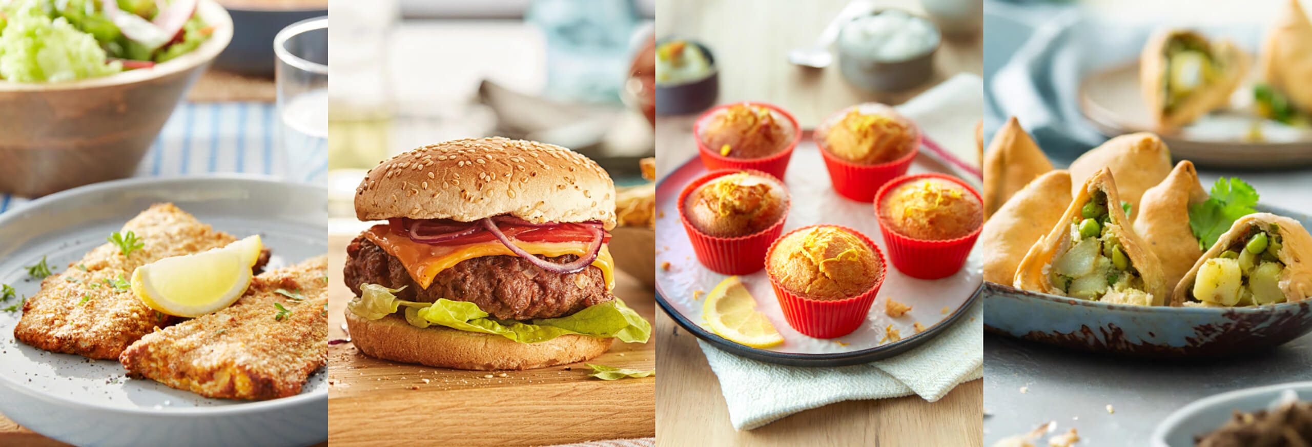 Four different, tasty dishes prepared with Philips Dual Basket